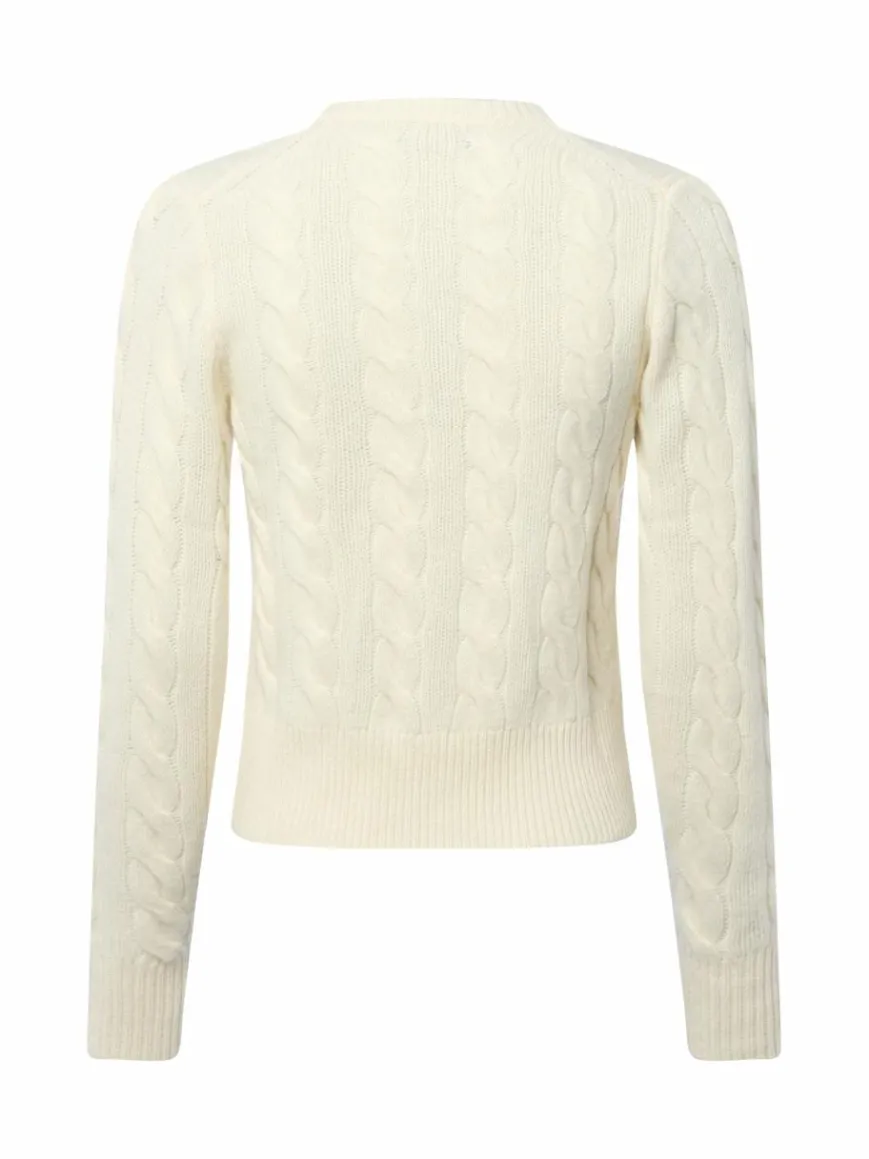 Polo Ralph Lauren Pullover & Strickjacken*Damen Strickjacke mit Cashmere-Anteil ecru uni