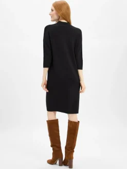 comma Kleider*Damen Strickkleid schwarz uni