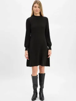 Monari Kleider*Damen Strickkleid schwarz uni