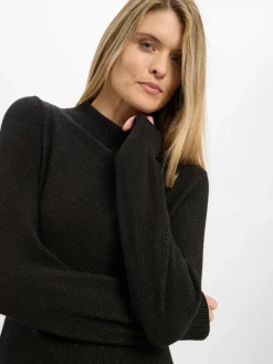 Monari Kleider*Damen Strickkleid schwarz uni