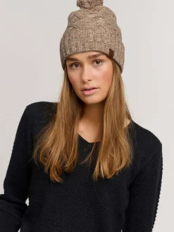 OXMO Mützen & Hüte*Damen Strickmütze - OXPom beige meliert