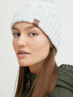 OXMO Mützen & Hüte*Damen Strickmütze - OXPom hellgrau meliert