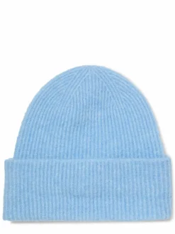 Samsøe Samsøe Mützen & Hüte*Damen Strickmütze mit Alpaka- und Merino-Anteil - Nor hellblau uni