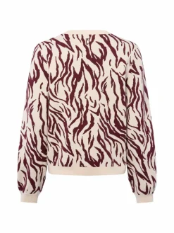 comma casual identity Pullover & Strickjacken*Damen Strickpullover beige aubergine gemustert