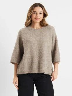 Frieda & Freddies Pullover & Strickjacken*Damen Strickpullover beige uni