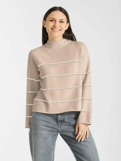 Frieda & Freddies Pullover & Strickjacken*Damen Strickpullover beige gestreift
