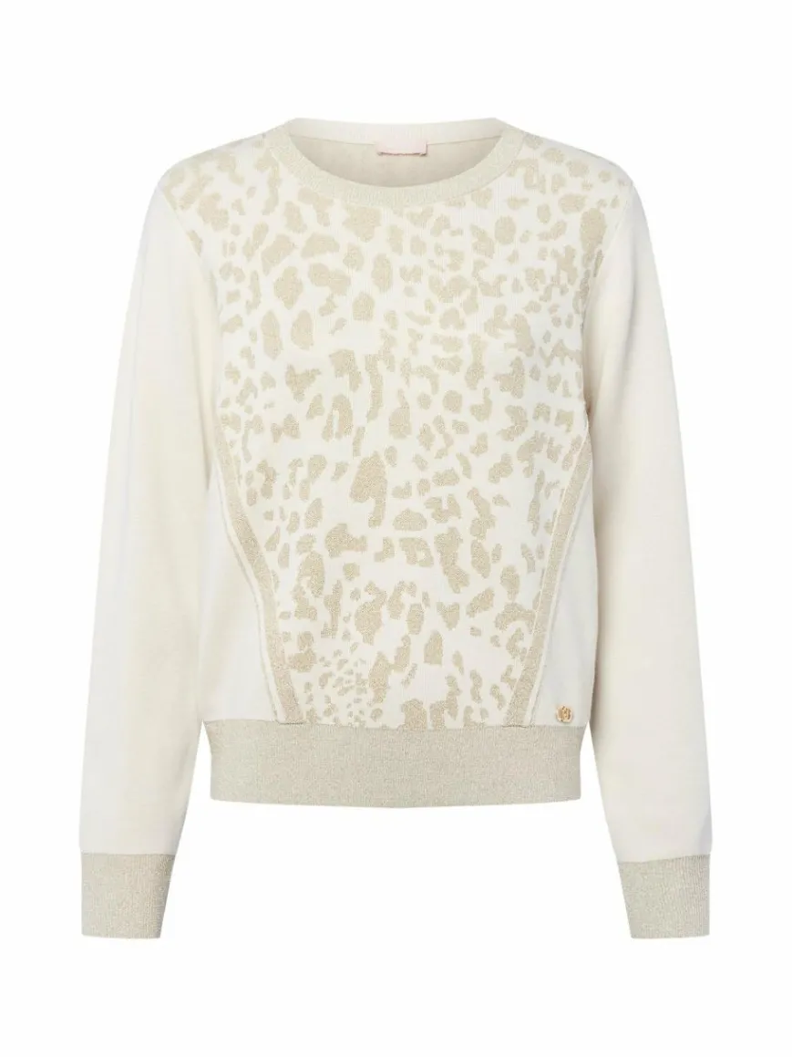 Liu Jo Collection Pullover & Strickjacken*Damen Strickpullover beige gold gemustert