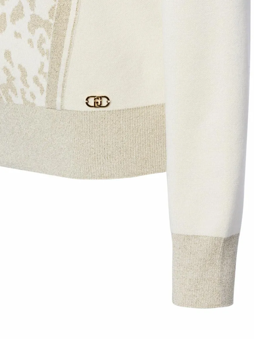 Liu Jo Collection Pullover & Strickjacken*Damen Strickpullover beige gold gemustert