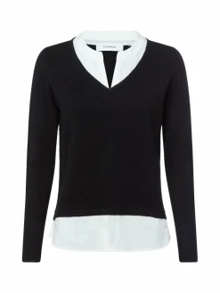 comma Pullover & Strickjacken*Damen Strickpullover schwarz uni