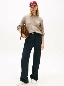 Tommy Hilfiger Pullover & Strickjacken*Damen Strickpullover taupe meliert