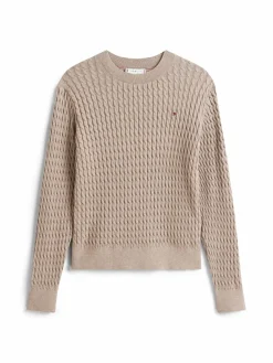 Tommy Hilfiger Pullover & Strickjacken*Damen Strickpullover taupe meliert