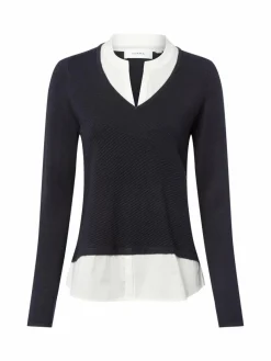 comma Pullover & Strickjacken*Damen Strickpullover marine uni