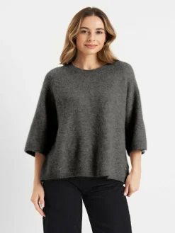 Frieda & Freddies Pullover & Strickjacken*Damen Strickpullover grau uni