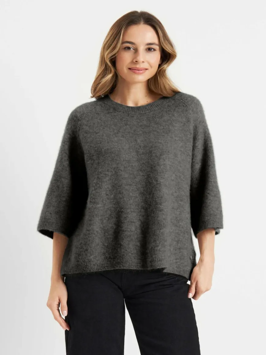 Frieda & Freddies Pullover & Strickjacken*Damen Strickpullover grau uni