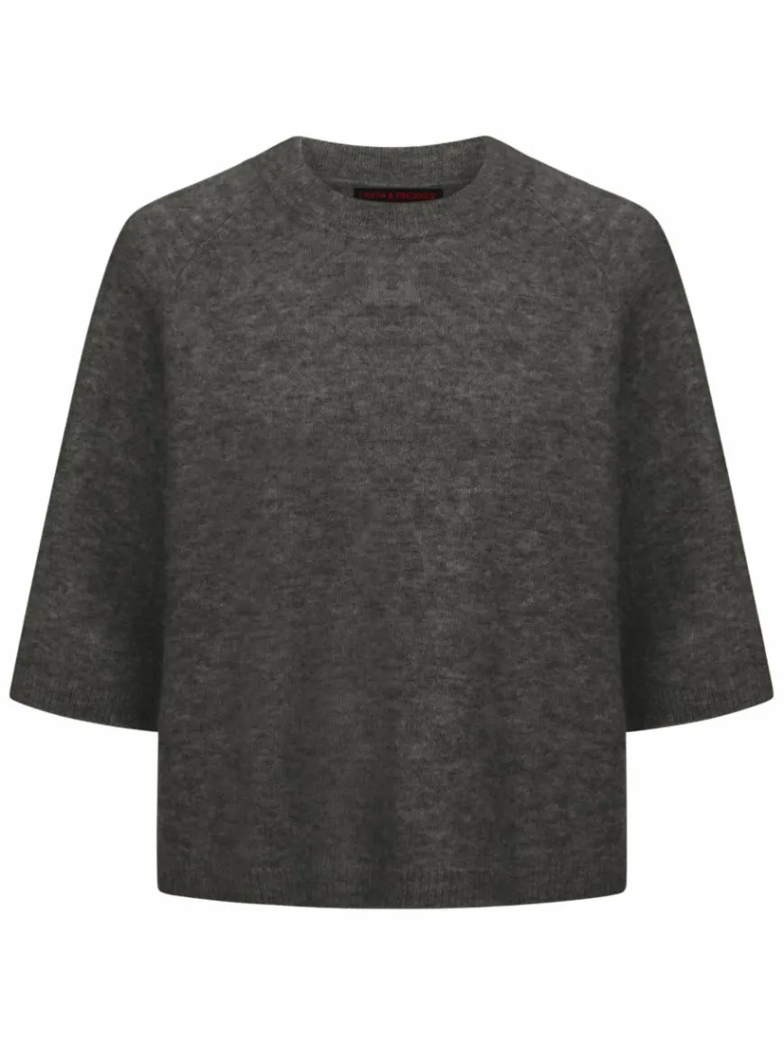 Frieda & Freddies Pullover & Strickjacken*Damen Strickpullover grau uni