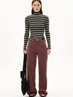 ARMEDANGELS Pullover & Strickjacken*Damen Strickpullover - Alaania Chiftron schwarz weiß gestreift