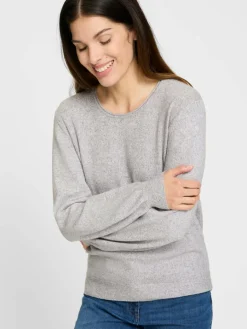 Olsen Pullover & Strickjacken*Damen Strickpullover - Henny hellgrau meliert