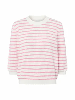Nümph Pullover & Strickjacken*Damen Strickpullover - NUNicole ecru rosa gestreift