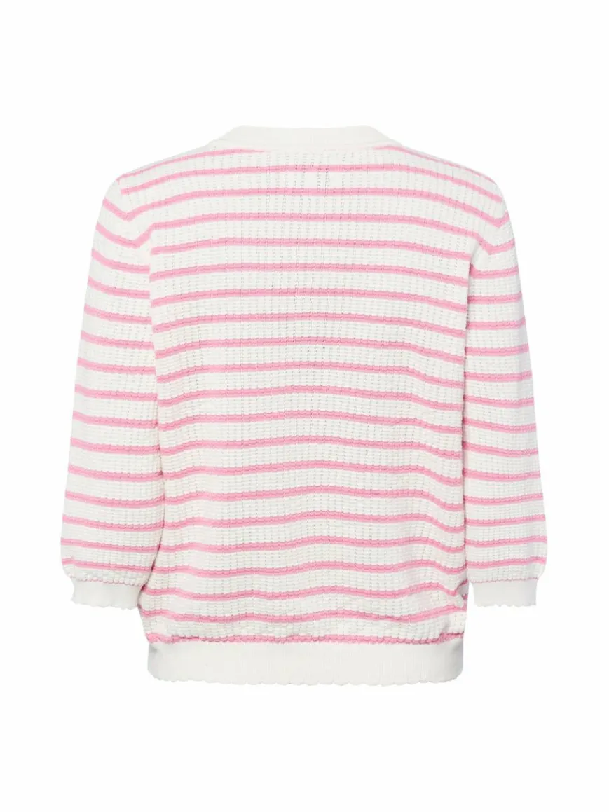 Nümph Pullover & Strickjacken*Damen Strickpullover - NUNicole ecru rosa gestreift