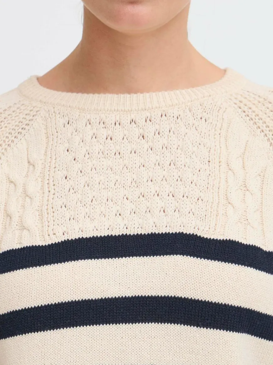 OXMO Pullover & Strickjacken*Damen Strickpullover - OXFSANVA indigo gestreift