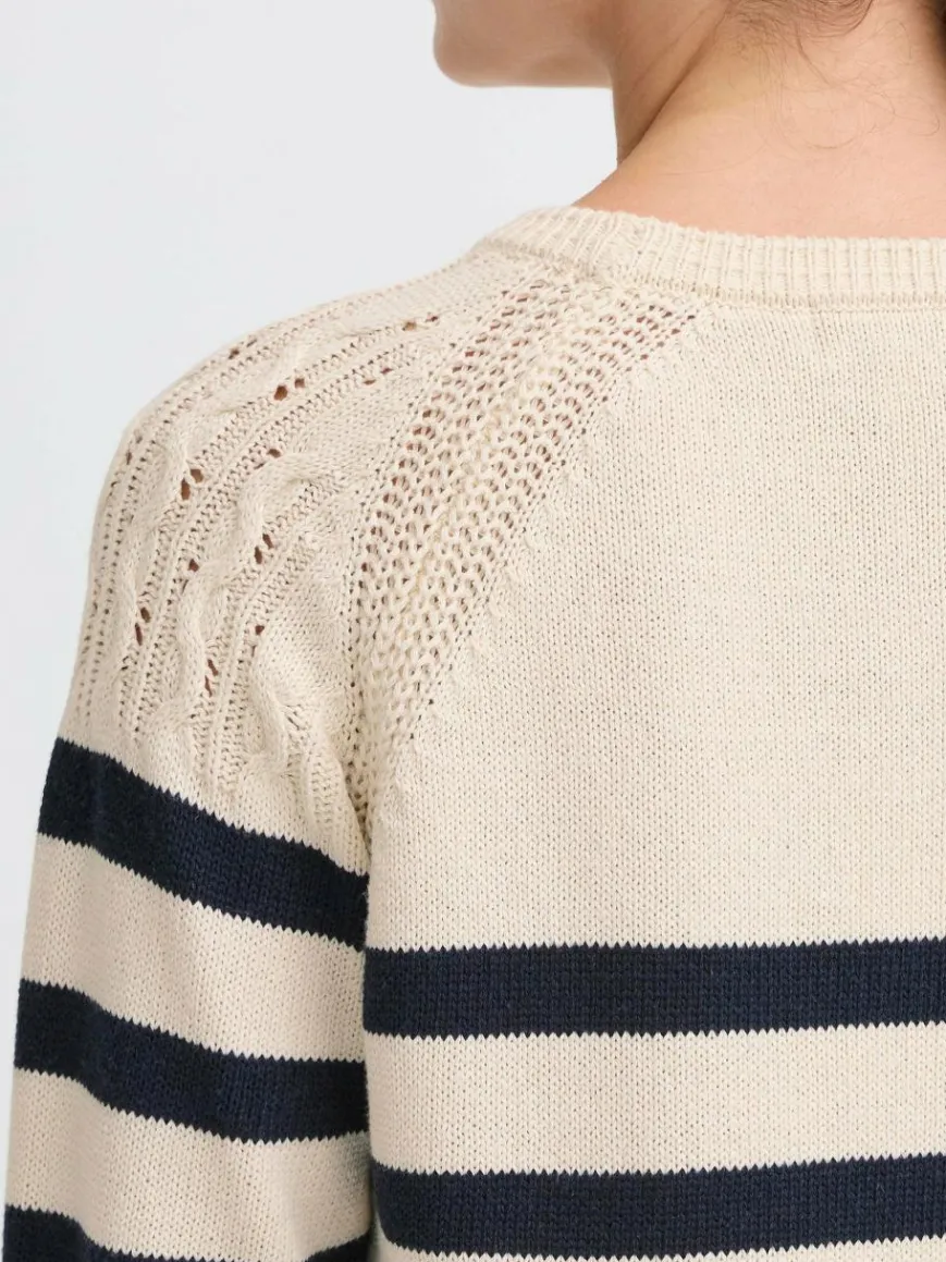 OXMO Pullover & Strickjacken*Damen Strickpullover - OXFSANVA indigo gestreift