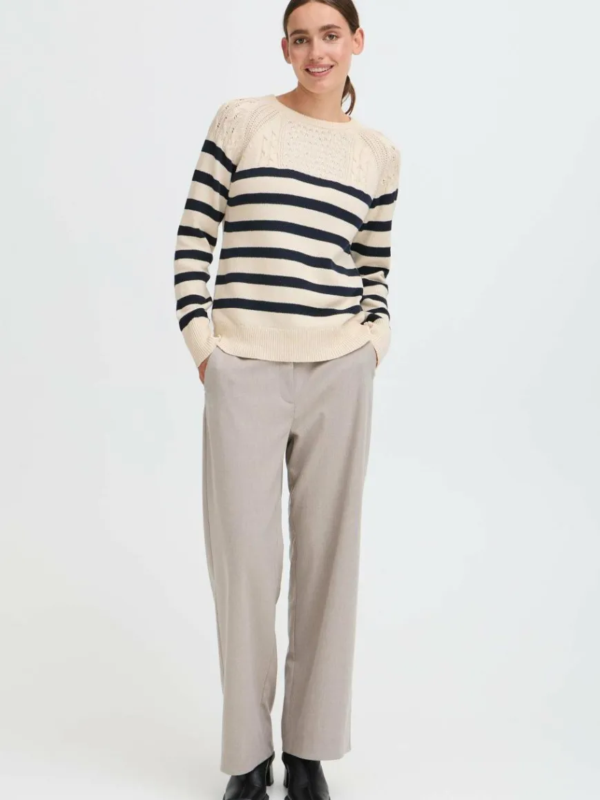 OXMO Pullover & Strickjacken*Damen Strickpullover - OXFSANVA indigo gestreift