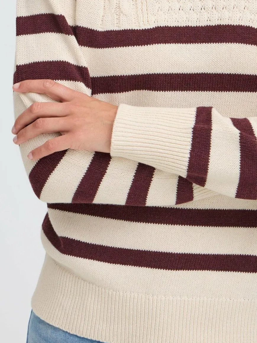 OXMO Pullover & Strickjacken*Damen Strickpullover - OXFSANVA lila gestreift