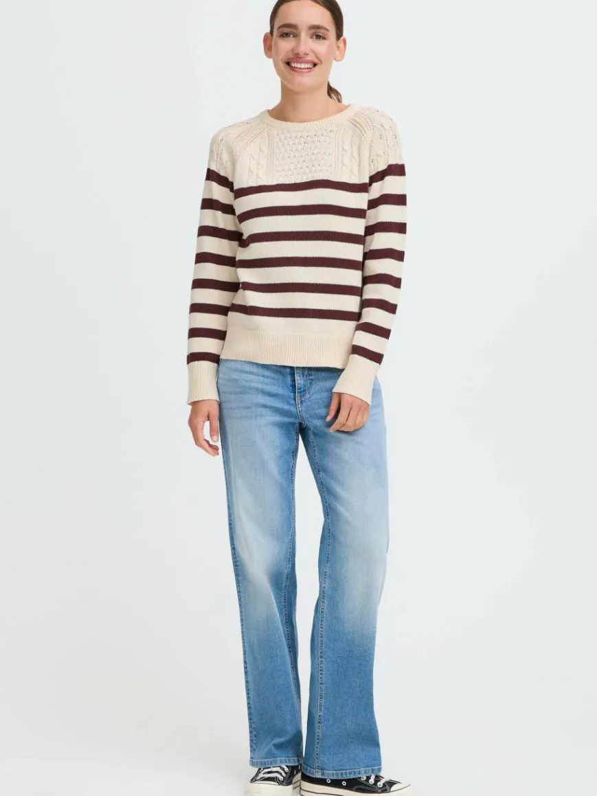 OXMO Pullover & Strickjacken*Damen Strickpullover - OXFSANVA lila gestreift