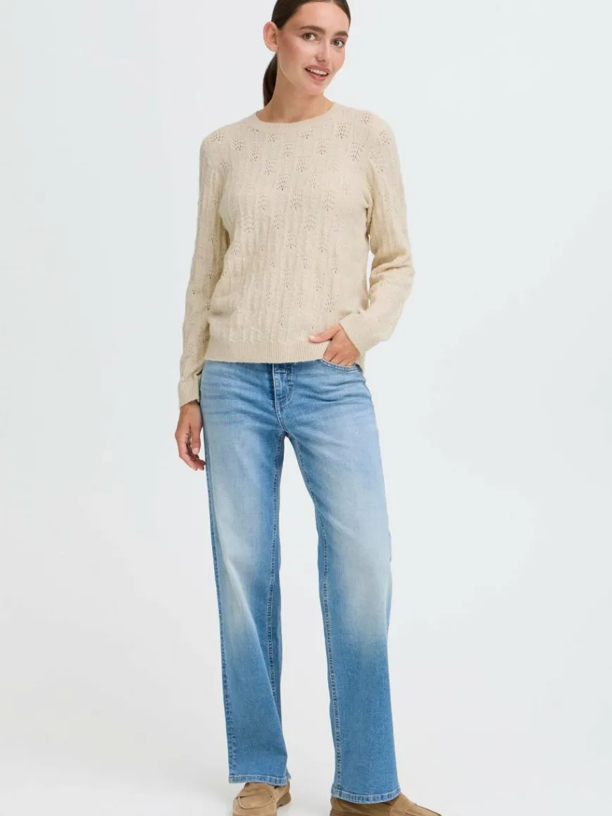 OXMO Pullover & Strickjacken*Damen Strickpullover - OXFSINVA beige uni