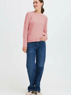 OXMO Pullover & Strickjacken*Damen Strickpullover - OXFSINVA rosa uni