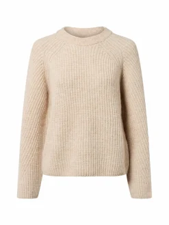 Nümph Pullover & Strickjacken*Damen Strickpullover mit Alpaka-Anteil - Nuzindi beige ecru meliert