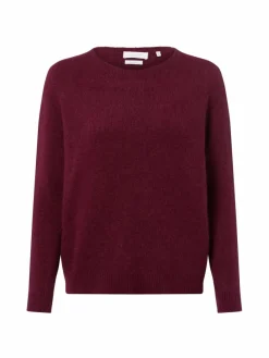 Rich & Royal Pullover & Strickjacken*Damen Strickpullover mit Alpaka-Anteil bordeaux uni