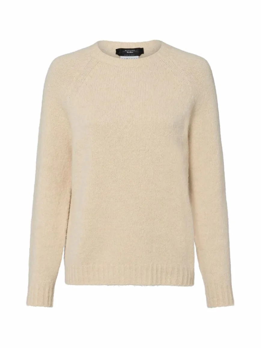 Weekend Max Mara Pullover & Strickjacken*Damen Strickpullover mit Alpaka-Anteil - Ghiacci ecru uni