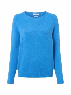 Rich & Royal Pullover & Strickjacken*Damen Strickpullover mit Alpaka-Anteil blau uni