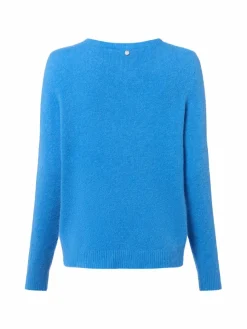 Rich & Royal Pullover & Strickjacken*Damen Strickpullover mit Alpaka-Anteil blau uni