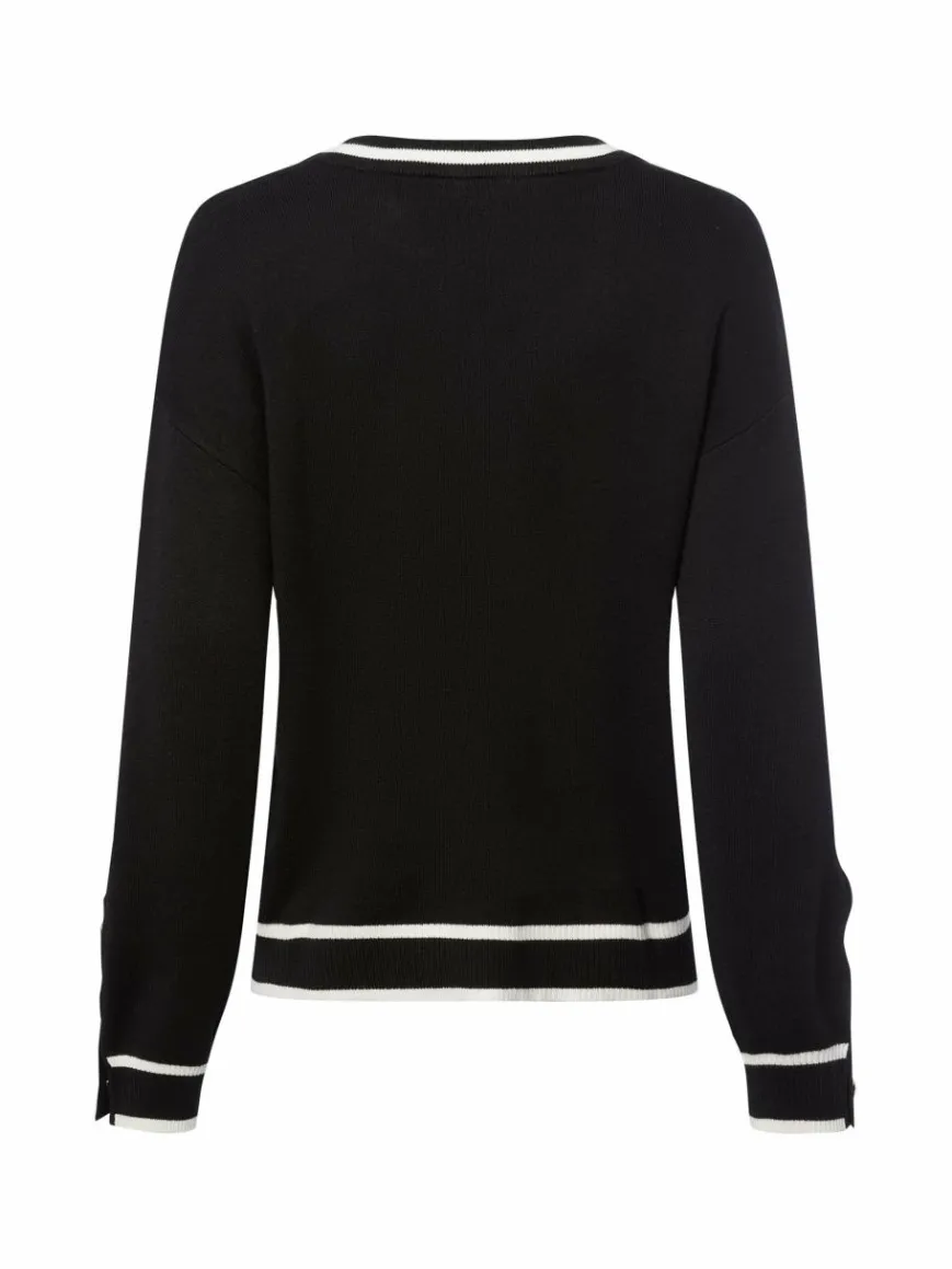 Liu Jo Collection Pullover & Strickjacken*Damen Strickpullover mit Seidenanteil - Maglia Chiusa schwarz weiß uni