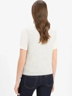 american vintage Pullover & Strickjacken*Damen Strickpullunder mit Alpaka-Anteil - Nenybay hellgrau meliert