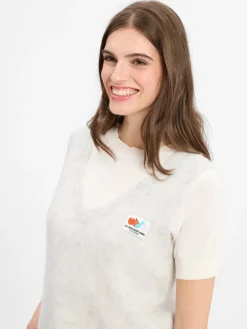 american vintage Pullover & Strickjacken*Damen Strickpullunder mit Alpaka-Anteil - Nenybay hellgrau meliert