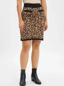 More & More Röcke*Damen Strickrock beige schwarz gemustert