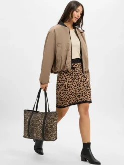 More & More Röcke*Damen Strickrock beige schwarz gemustert