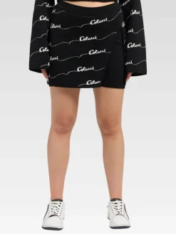 Carlo Colucci Röcke*Damen Strickrock - Di Vendra schwarz bedruckt