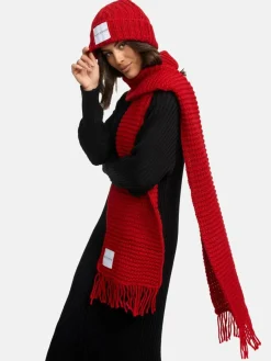 Navahoo Mützen & Hüte|Schals & Tücher*Damen Strickschal - Kuschelpärchen 14 rot uni