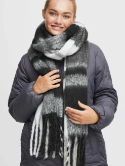 OXMO Schals & Tücher*Damen Strickschal - OXVIVISCARF schwarz uni