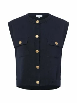 More & More Jacken & Westen|Pullover & Strickjacken*Damen Strickweste marine uni