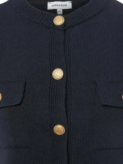 More & More Jacken & Westen|Pullover & Strickjacken*Damen Strickweste marine uni