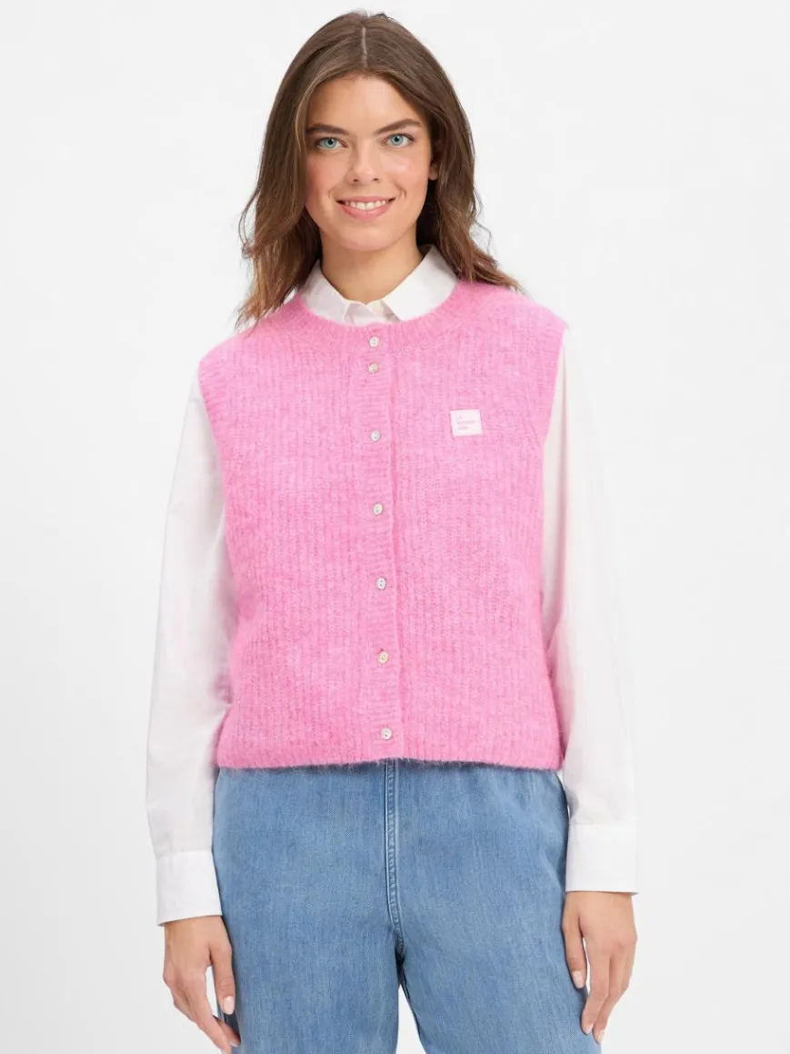 american vintage Pullover & Strickjacken*Damen Strickweste - East rosa uni