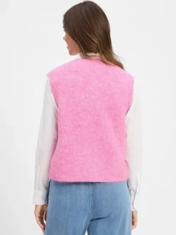american vintage Pullover & Strickjacken*Damen Strickweste - East rosa uni