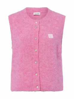 american vintage Pullover & Strickjacken*Damen Strickweste - East rosa uni