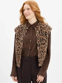 Rino & Pelle Jacken & Westen*Damen Strickweste - Elona braun schwarz gemustert