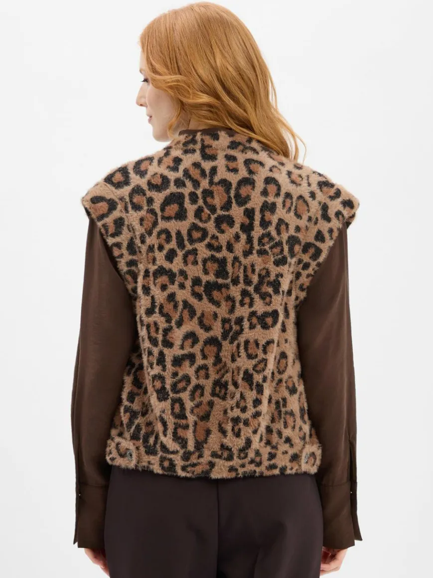 Rino & Pelle Jacken & Westen*Damen Strickweste - Elona braun schwarz gemustert